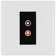 BG Nexus White Moulded Euro Module RCA x 2 Outlet NWMRCA2B by British General (BG-NWMRCA2B)