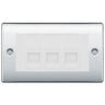 BG Nexus Polished Chrome 3 Gang IDC Secondary Telephone Socket - White Insert by British General (BG-NPCBTS3W)