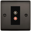 BG Nexus Black Nickel Euro Module RCA X 2 Outlet NBNRCA2B