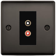 BG Nexus Black Nickel Euro Module RCA X 2 Outlet NBNRCA2B by British General (BG-NBNRCA2B)