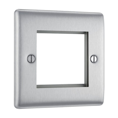 BG Nexus Brushed Steel 45W USB Wall Socket Euro Module USB-A & C - White Insert