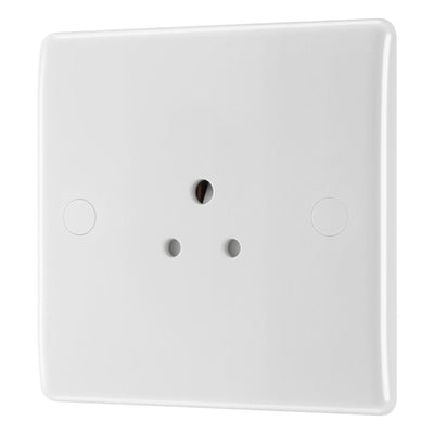 BG Electrical 2A Unswitched Round Pin Socket White & 32mm Pattress Back Box