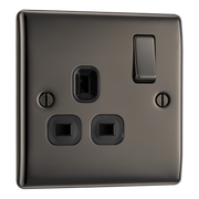 BG NBN21B Nexus Metal Black Nickel 1 Gang 13A Switched Socket by British General (BG-NBN21B-Shopify-SA_1)