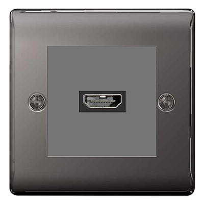BG Nexus Black Nickel HDMI Socket Grey insert by British General (BG-EMHDMIG+NBNEMS2-1)