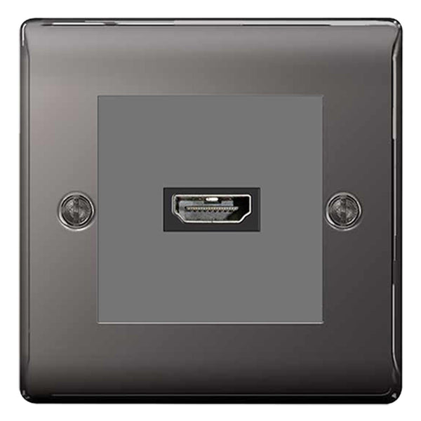 BG Nexus Black Nickel HDMI Socket Grey insert