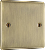 BG NAB94 Nexus Metal | Antique Brass | 1 Gang Single Blank Plate by British General (BG-NAB94)
