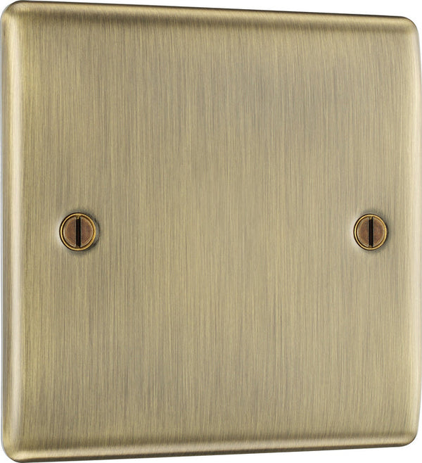 BG NAB94 Nexus Metal | Antique Brass | 1 Gang Single Blank Plate