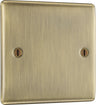 BG NAB94 Nexus Metal | Antique Brass | 1 Gang Single Blank Plate by British General (BG-NAB94)