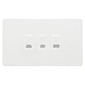 BG Evolve Pearlescent White Custom Appliance Grid Switch 3 Gang Screwless