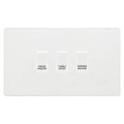 BG Evolve Pearlescent White Custom Appliance Grid Switch 3 Gang Screwless by British General (BG-PW-3GANG-APPLIANCE)