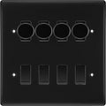 BG Nexus Matt Black 8 Gang Switch 4x Trailing Edge LED Dimmer, 2x Intermediate, 2x 2-Way Switch