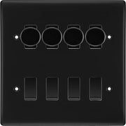 BG Nexus Matt Black 8 Gang Switch 4x Trailing Edge LED Dimmer, 2x Intermediate, 2x 2-Way Switch by British General (BG-Nexus-FB-8G-4x-Dimmer-2x-INT-2x-2Way)