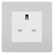 BG Evolve Brushed Steel 13A Unswitched Socket PCDBS13AUSSW by British General (BG-PCDBS13AUSSW)