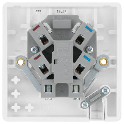BG 855 Moulded Round Edge | White | 13A Flex Outlet Unswitched Fused Connection Unit by British General (BG-855)