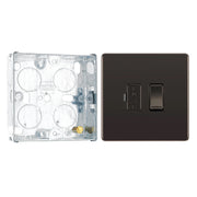 BG Screwless Black Nickel 13A Switched Spur FBN50 with 25mm Steel Back Box