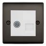 BG Nexus Black Nickel TV Aerial & Secondary Telephone Socket White Insert by British General