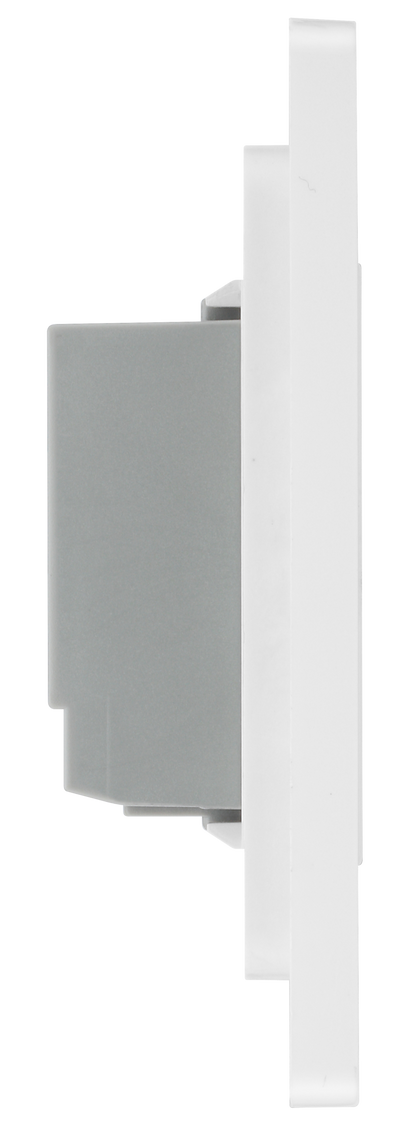 BG PCDCLTDS2W Pearlescent White Evolve 2 Gang 200W Trailing Edge Secondary Touch Dimmer - White Insert