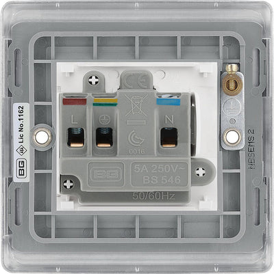 BG Nexus Metal Brushed Steel 5A Unswitched Socket NBS29MW by British General (BG-NBS29MW)