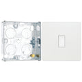 BG Evolve Pearlescent White 20A 2 Way Single Light Switch PCDCL12W with 25mm Steel Back Box