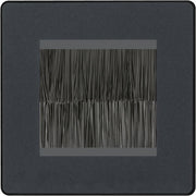 BG Evolve Matt Grey Single 2 Gang Brush Cable Entry Wall Plate Black by British General (BG-PCDMGEMS2B+EMFO)