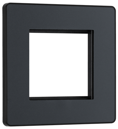 BG Evolve PCDMGEMS2B Matt Grey 2 Euro Module Front Plate - Black Insert