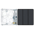BG Evolve Matt Grey 2 Way Triple Edge to Edge Rocker Switch PCDMG43EB with 25mm Steel Back Box