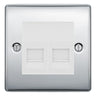 BG Nexus Polished Chrome Double IDC Secondary Telephone Socket - White Insert by British General (BG-NPCBTS2W)