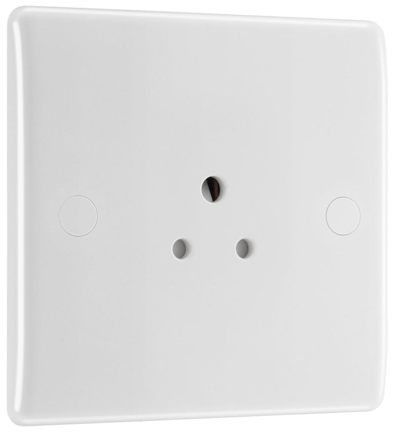 BG 828 Moulded Round Edge | White | 1 Gang 2A Unswitched Round Pin Socket