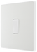 PCDCL13W Side - This Evolve pearlescent white 20A 16AX intermediate light switch from British General should be used as the middle switch when you need to operate one light from 3 different locations, such as either end of a hallway and at the top of the stairs.