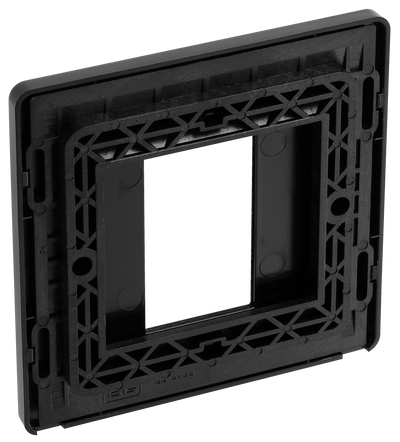 BG Evolve PCDMBEMS1B Matt Black 1 Euro Module Front Plate-Black Insert