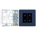 BG Evolve Matt Blue Double Secondary Touch Dimmer Switch PCDDBTDS2B with 35mm Steel Back Box