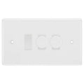 BG Nexus White Moulded 3 Gang Switch 2x Trailing Edge LED Dimmer 1x Intermediate Custom Grid Switch