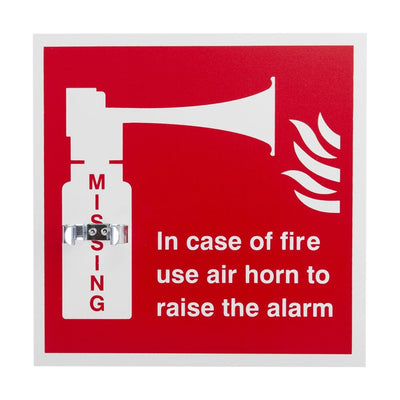 Emergency Air Horn Sign with Bracket by FMC Fire Equipment (Safelincs-FMCAHORNBKT)