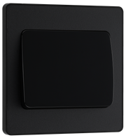 BG Evolve PCDMB12WB Matt Black 1 Gang 20A 16AX 2 Way Wide Switch-Black Insert by British General (BG-PCDMB12WB-Shopify-SA_1)