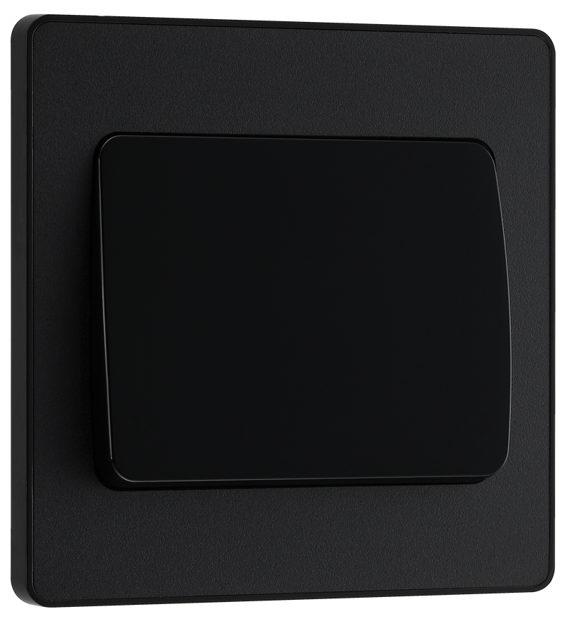BG Evolve PCDMB12WB Matt Black 1 Gang 20A 16AX 2 Way Wide Switch-Black Insert