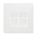 BG Evolve Pearlescent White 2 Gang RJ45 Data Socket PCDCLRJ452W White Inserts