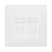 BG Evolve Pearlescent White 2 Gang RJ45 Data Socket PCDCLRJ452W White Inserts by British General (BG-PCDCLRJ452W)
