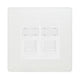 BG Evolve Pearlescent White 2 Gang RJ45 Data Socket PCDCLRJ452W White Inserts