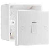 BG Nexus 20A 2 Pole Flex Outlet Switch White & 50mm Pattress Back Box by British General (BG-832+877)