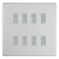 BG Brushed Steel Screwless 8 Gang Intermediate Light Switch Custom Grid Switch with Back Box Included