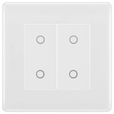 BG Nexus White Moulded Double Secondary Touch Dimmer Switch by British General (BG-8EMS2+EMTDSW)