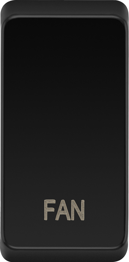 RRFNPCDB Front - This Evolve Black rocker can be used to replace an existing switch rocker in the British General Grid range for easy identification of the device it operate