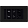 BG Nexus Screwless Matt Black Triple Master Touch Dimmer Switch Black Inserts