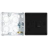 BG Nexus Metal Matt Black 13A Switched Spur + Neon + Cable Outlet NFB53 with 25mm Steel Back Box by British General (BG-NFB53+HGS02)
