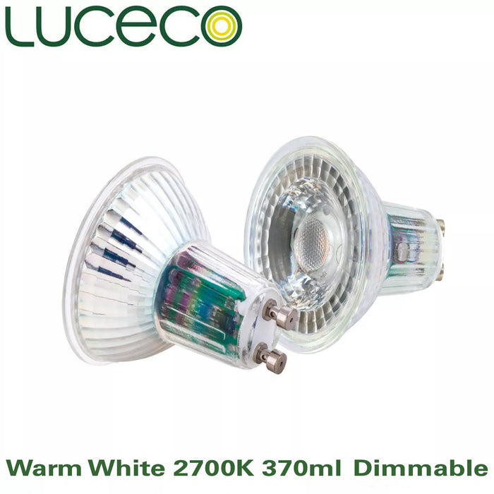 Luceco LGDW5G37 Dimmable LED GU10 2700K Warm White 370ml - 5 Watt Light Bulbs