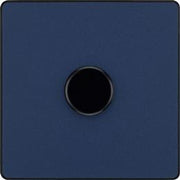 BG PCDDB81B Matt Blue Evolve 1 Gang 200W Intelligent Trailing Edge Dimmer Switch - Black Insert by British General (BG-PCDDB81B-Shopify-SA_1)