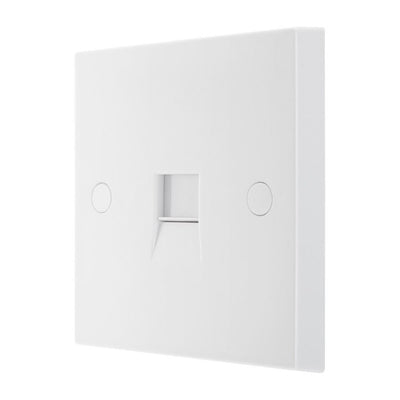 BG 9BTS/1 Moulded Square Edge | White | 1 Gang Screw Terminal Secondary Telephone Sock by British General (BG-9BTS/1)