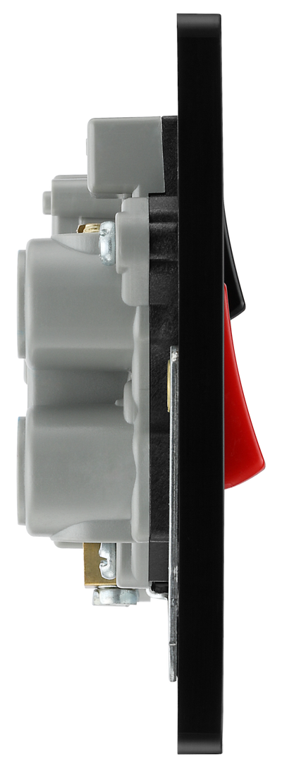 BG Evolve PCDSB70B Satin Brass 45A 2 Pole 13A Socket-Black Insert