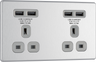 BG Electrical FBS24U44G Nexus Screwless Flat-Plate Unswitched Double Plug Socket Brushed Steel Grey Insert 4 USB 4.2A by British General (BG-FBS24U44G-Shopify-SA_1)