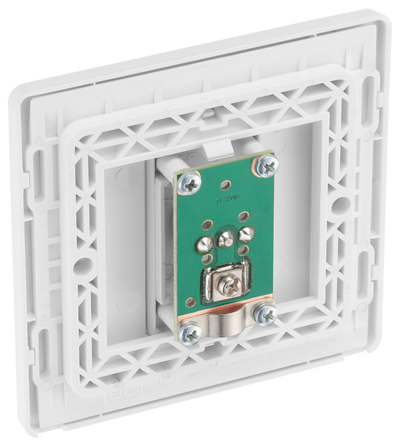 BG PCDBS60W Brushed Steel Evolve Co-Axial Socket Outlet - White Insert